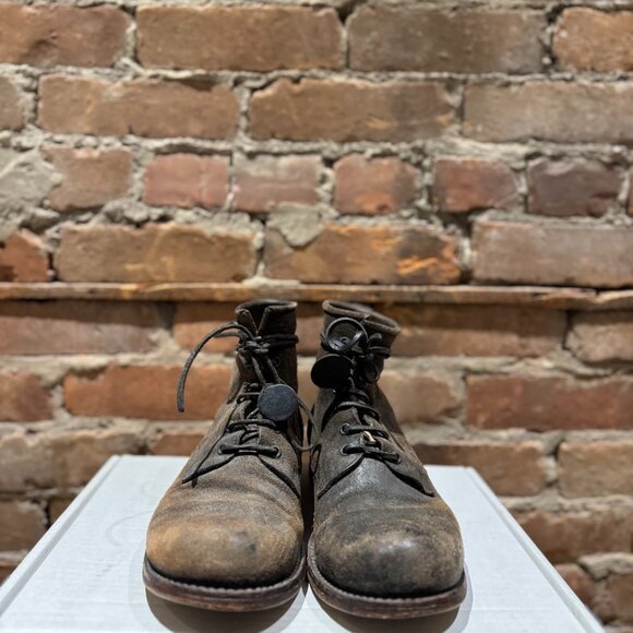 Carpe Diem Distressed Combat Boots – Black Reverse Leather - Picture 3 of 11